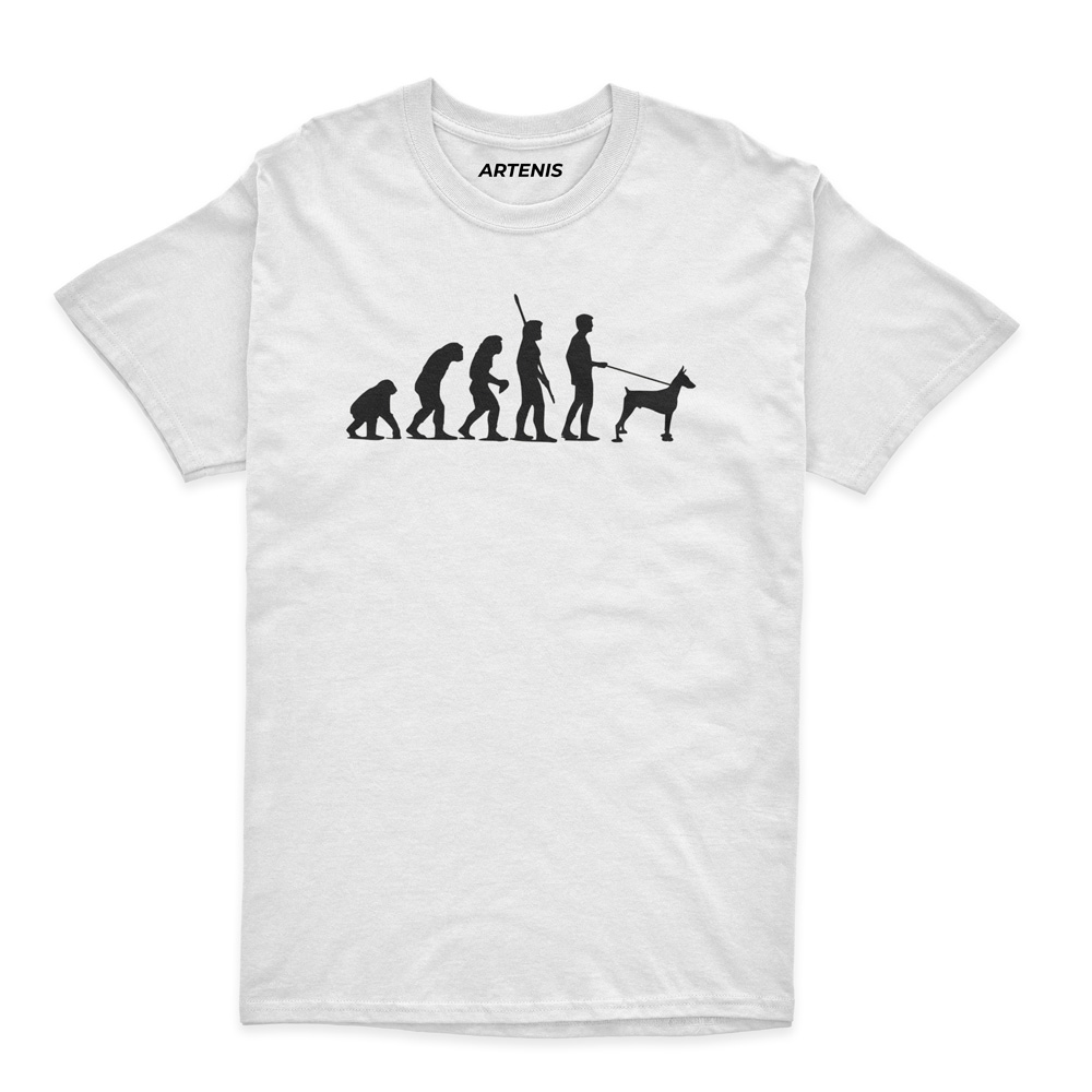 Remera Evolución del Humano con su Perro 1 Remera Evolución del Humano con su Perro