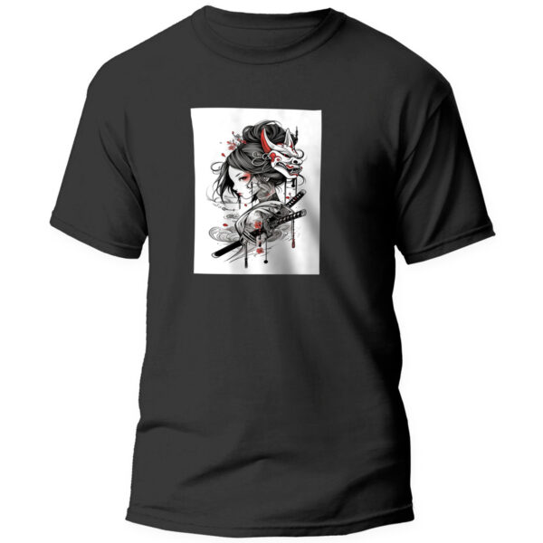 Remera Chica Japonesa Mask Demond Negra