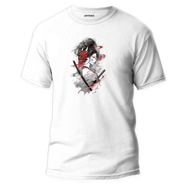 Remera Chica Japones ONI Mask Blanca