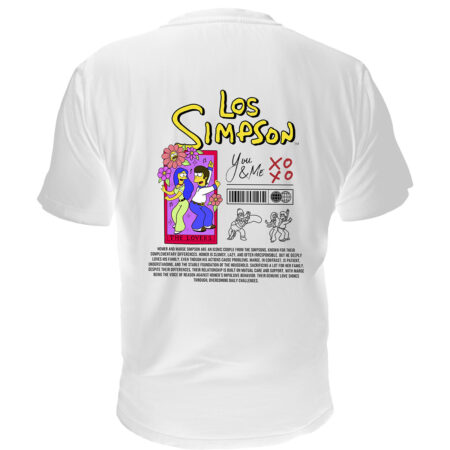 Remera Homero y Marge Blanco