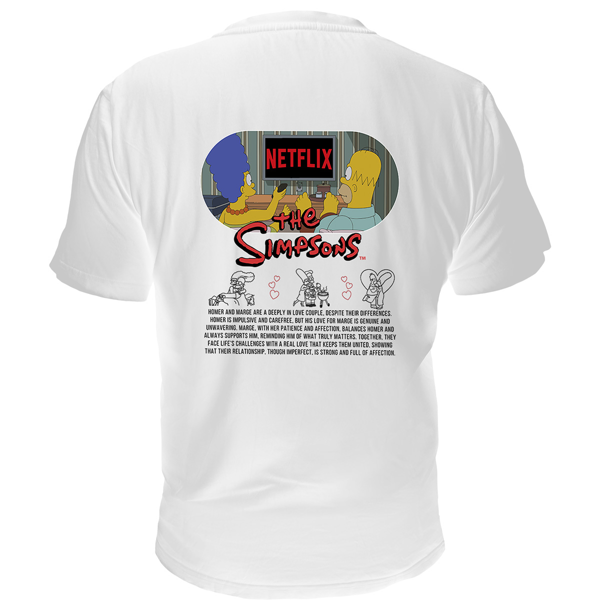Remera Homero Y Marge Netflix 2 Remera Homero Y Marge Netflix - Image 2