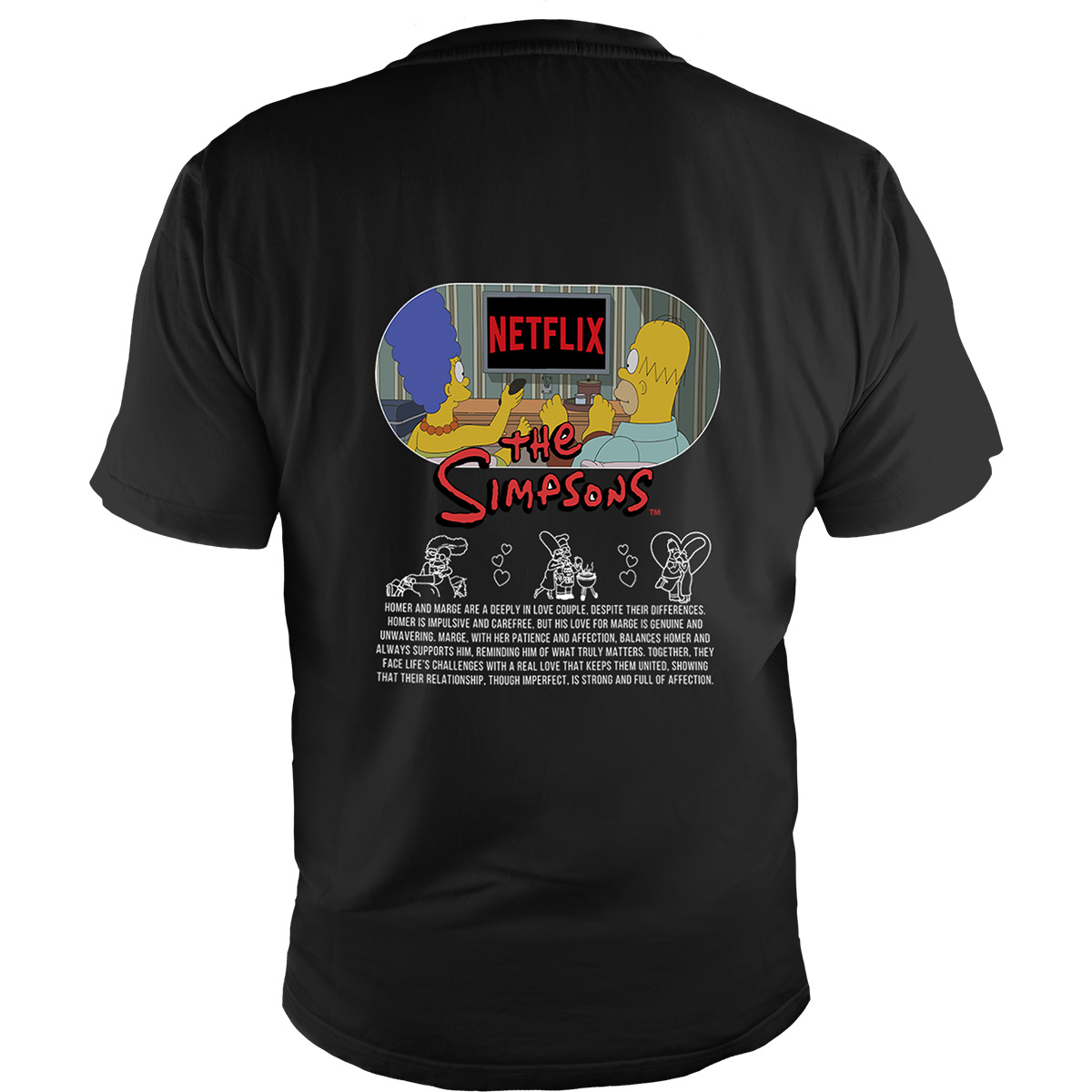 Remera Homero Y Marge Netflix 1 Remera Homero Y Marge Netflix