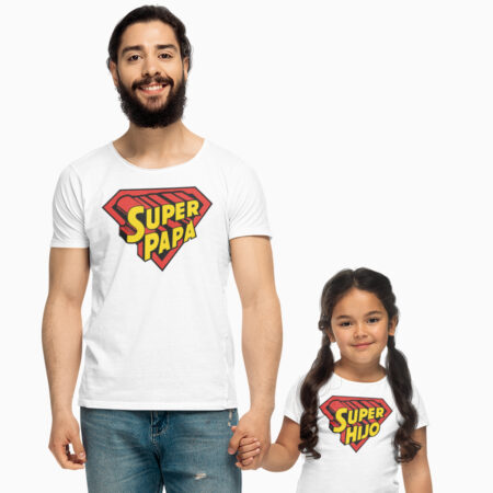 2x1 Remera Día Del Padre Combo Super Papá y Super Hijo