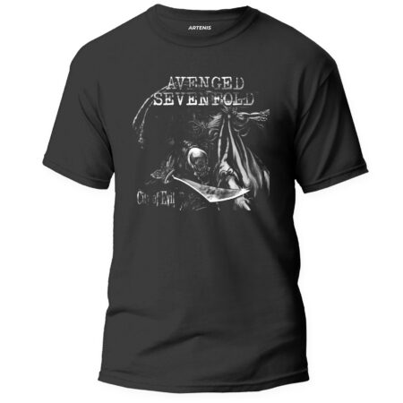 Remera Avenged Sevenfold City of Evil Blanco y Negro
