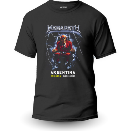Remera Megadeth Fecha Argentina Electric Chair