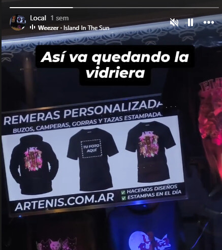 Foto de la vidriera del Local